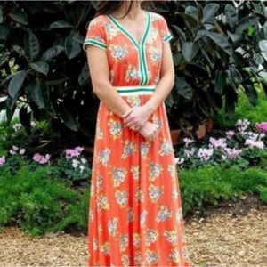 Matilda Jane Orange Let’s Go Together At Ease Floral Maxi Dress